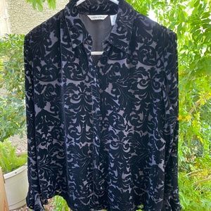 button down top with a black design